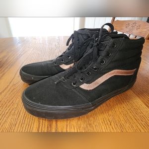 Van Sk8-Mid Black Rose Gold size 10 womens